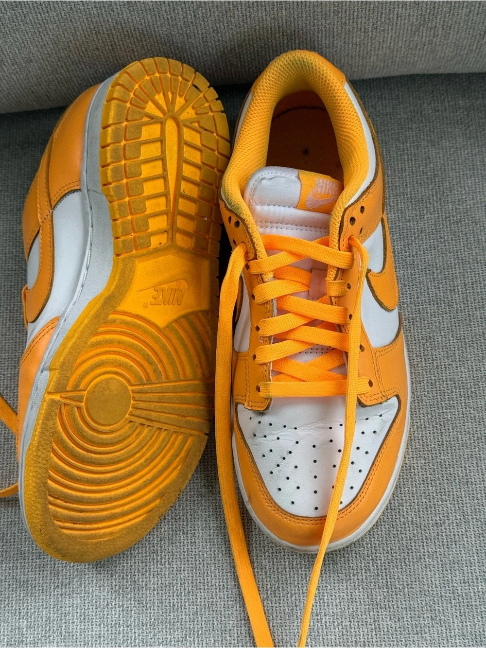 Nike Orange and White Low-Top Athletic Sneakers